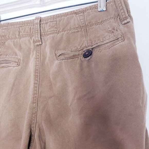 American Eagle Tan Khaki Flat Front Cotton Casual Shorts Men's Size 28 - Picture 6 of 10